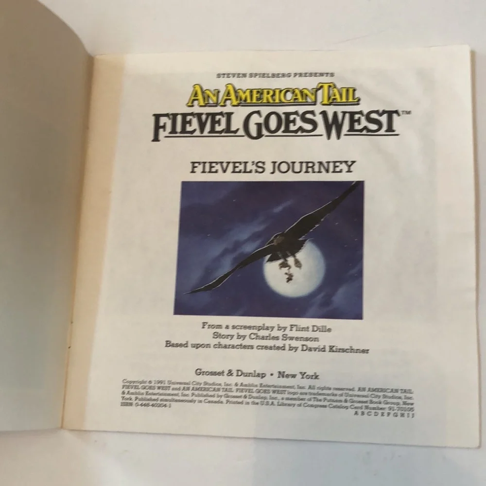 Fieval Goes West Book An American Tail FIEVAL GOES WEST Fieval JOURNEY
